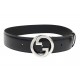 NEUF CEINTURE GUCCI BLONDIE 703147 BOUCLE LOGO GG ENTRELACES CUIR NOIR T70 440€