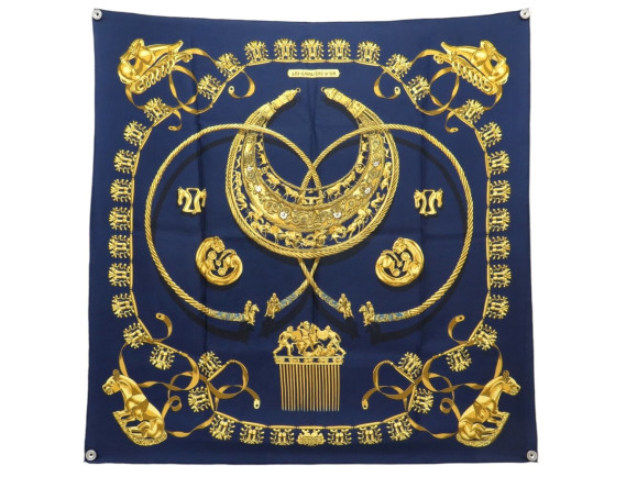 foulard hermes cavaliers d'or 1ere