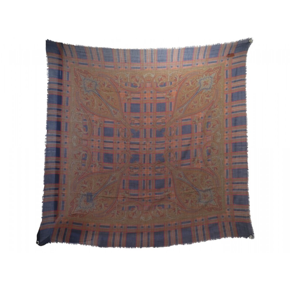 VINTAGE CHALE YVES SAINT LAURENT GRAND CARRE 130CM CACHEMIRE ET SOIE SHAWL 500€