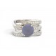 BAGUE OMEGA CABOCHON PIERRE DE LUNE & DIAMANTS 1.4CT T62 OR BLANC 18K 22GR RING