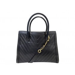 VINTAGE SAC A MAIN CHANEL CABAS SHOPPING 2 WAY EN CUIR CHEVRON TOTE BAG 6500€