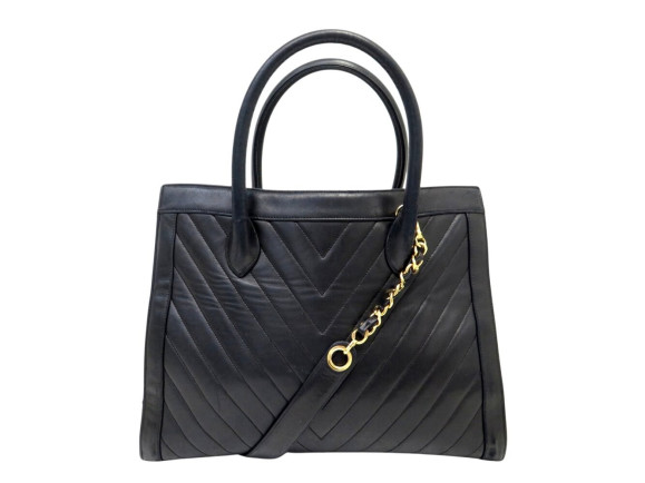 sac a main chanel cabas shopping 2 way en cuir