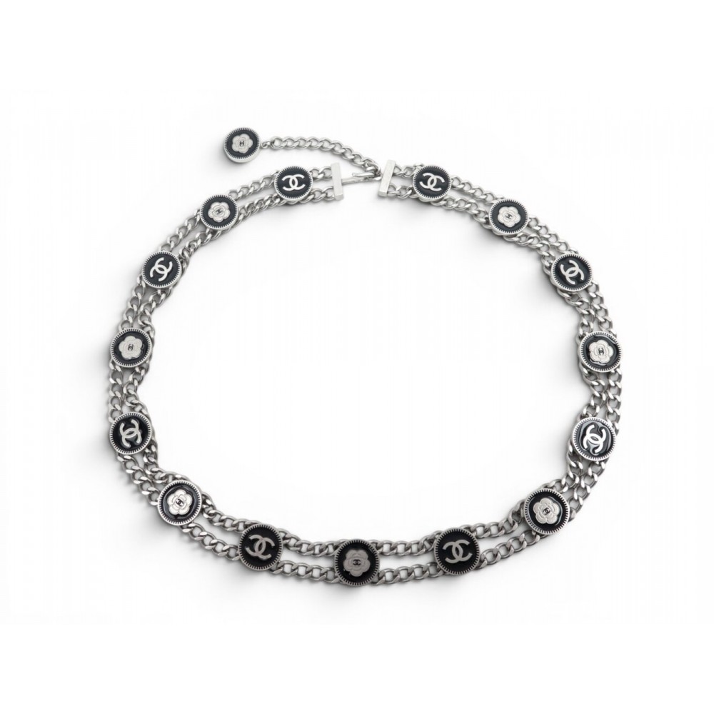 CEINTURE CHANEL T80 CHAINE EN METAL MEDAILLONS LOCO CC CAMELIA 2004 BELT 1810€