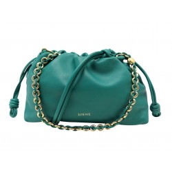 NEUF SAC A MAIN LOEWE FLAMENCO MM A411FCRX02 EN CUIR VERT BANDOULIERE BAG 3000€