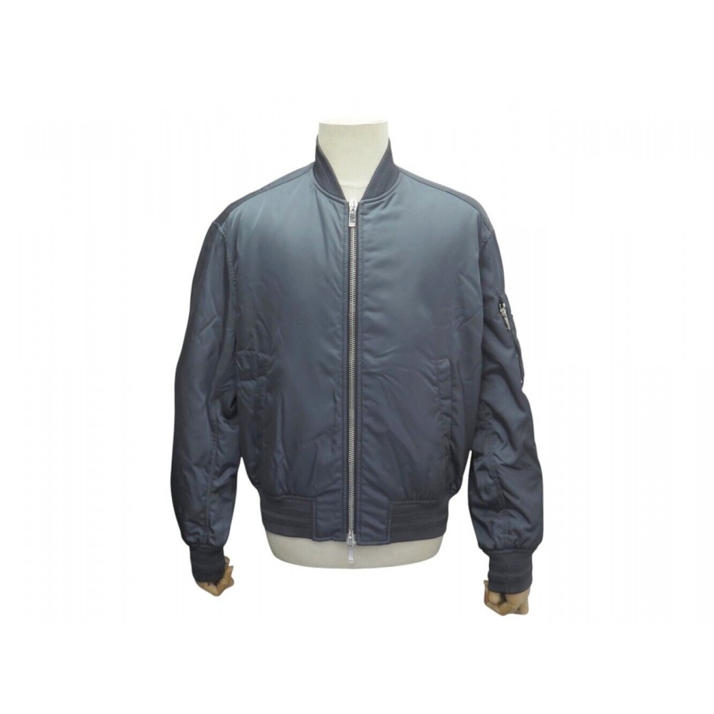NEUF BLOUSON DIOR HOMME BOMBER 943C439C4732 M 50 EN POLYAMIDE BLEU JACKET 3000€