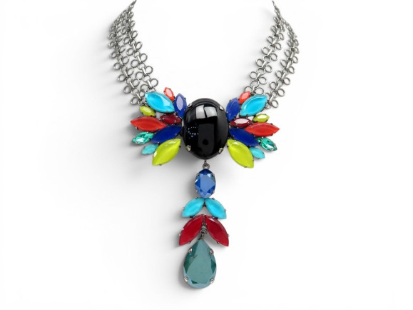  collier philippe ferrandis pierres multicolores