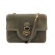 VINTAGE SAC A MAIN HERMES SANDRINE EN CUIR VEAU DOBLIS KAKI BANDOULIERE HAND BAG
