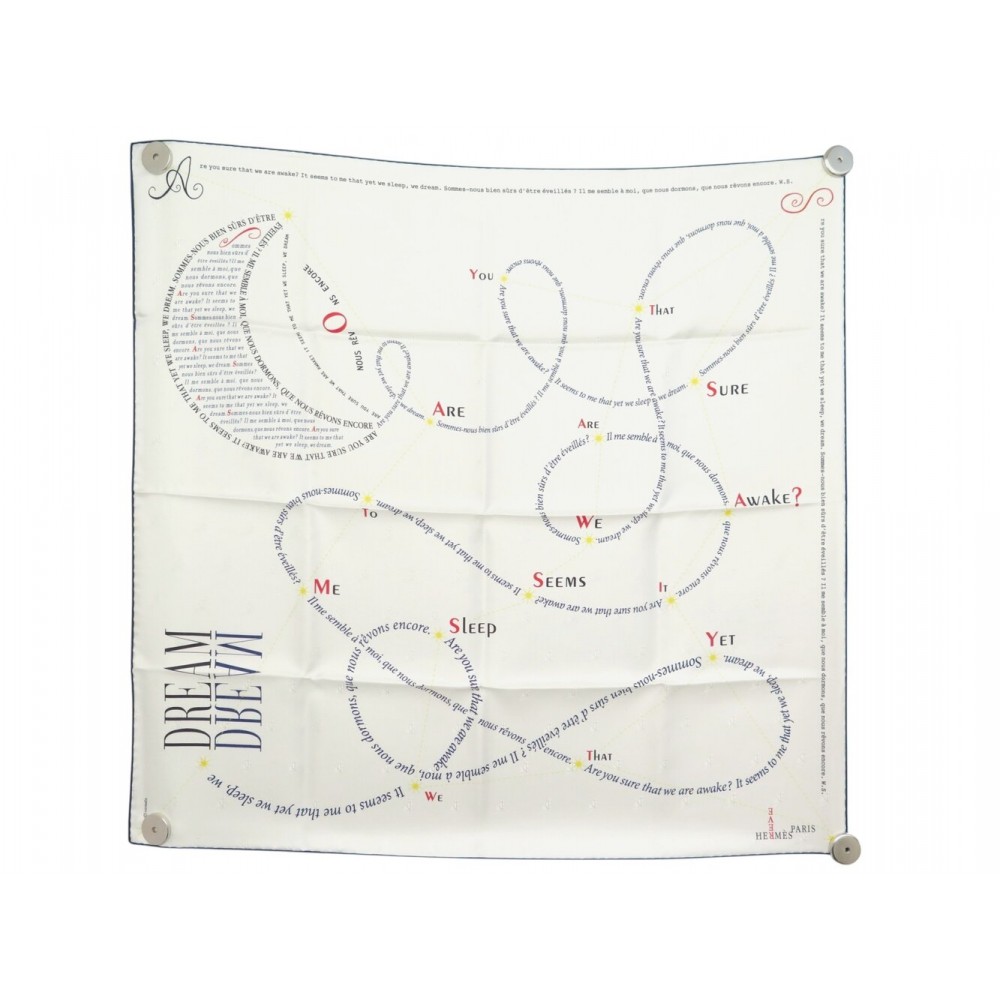 NEUF FOULARD HERMES CARREVE IN PURSUIT OF DREAMS CARRE 70 SOIE SILK SCARF 440€