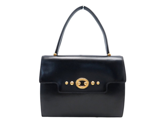  sac a main hermes boutonniere en cuir box noir