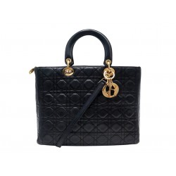 SAC A MAIN CHRISTIAN DIOR LADY LARGE M0566 BANDOULIERE EN CUIR CANNAGE BAG 6200€