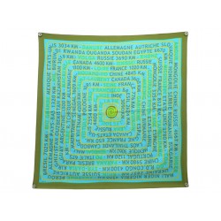 NEUF FOULARD HERMES LES SOURCES DE LA VIE RAWYLER CARRE 90 SOIE VERT SCARF 580€