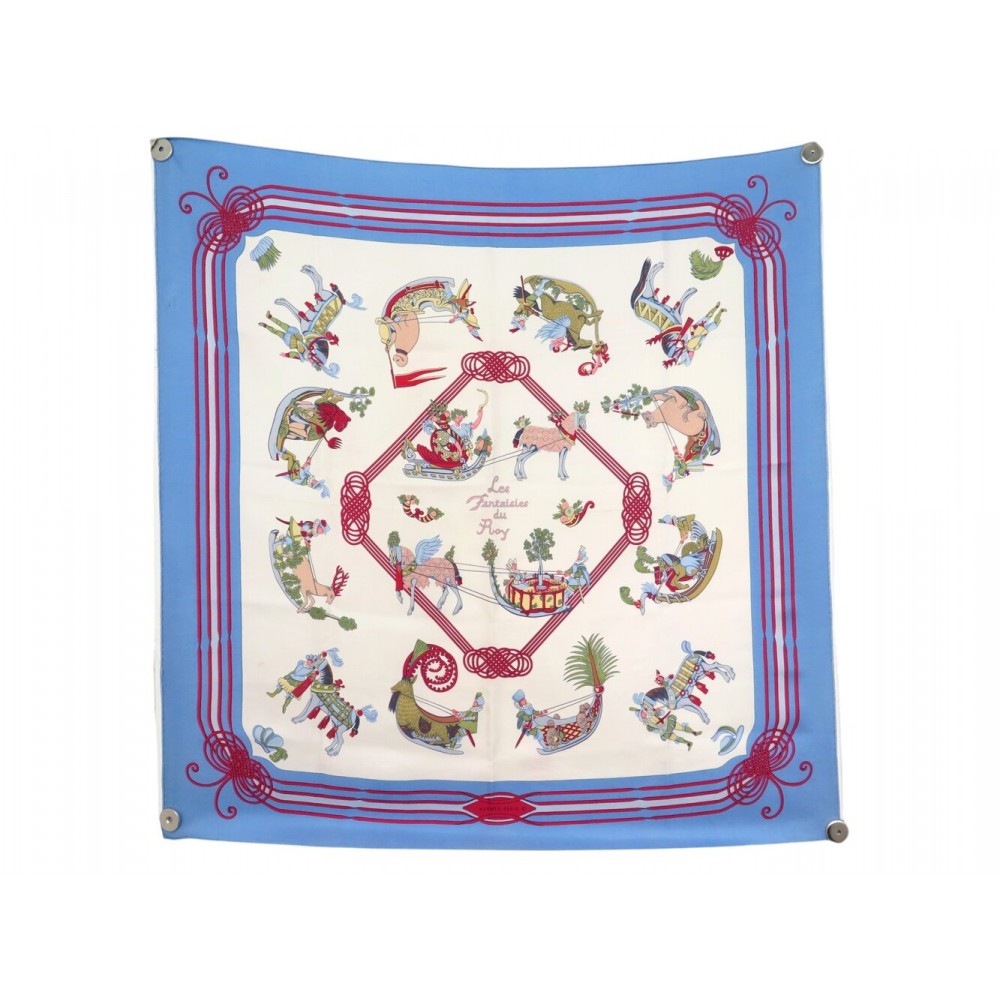 VINTAGE FOULARD HERMES FANTAISIES DU ROY 1ERE EDITION CARRE 90 SOIE SCARF 580€