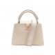 NEUF SAC A MAIN LOUIS VUITTON CAPUCINES BB BANDOULIERE CUIR CREME ROSE BAG 6100€