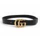 CEINTURE GUCCI BOUCLE GG MARMONT 414516 T70 EN CUIR NOIR BLACK LEATHER BELT 430€
