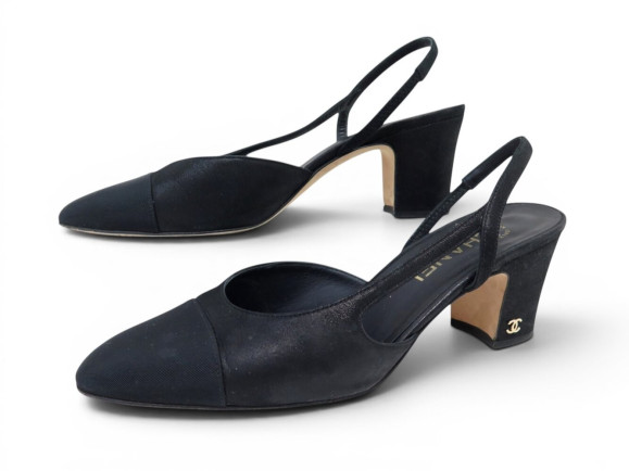 chaussures chanel slingbacks g31318 38.5 escarpins a