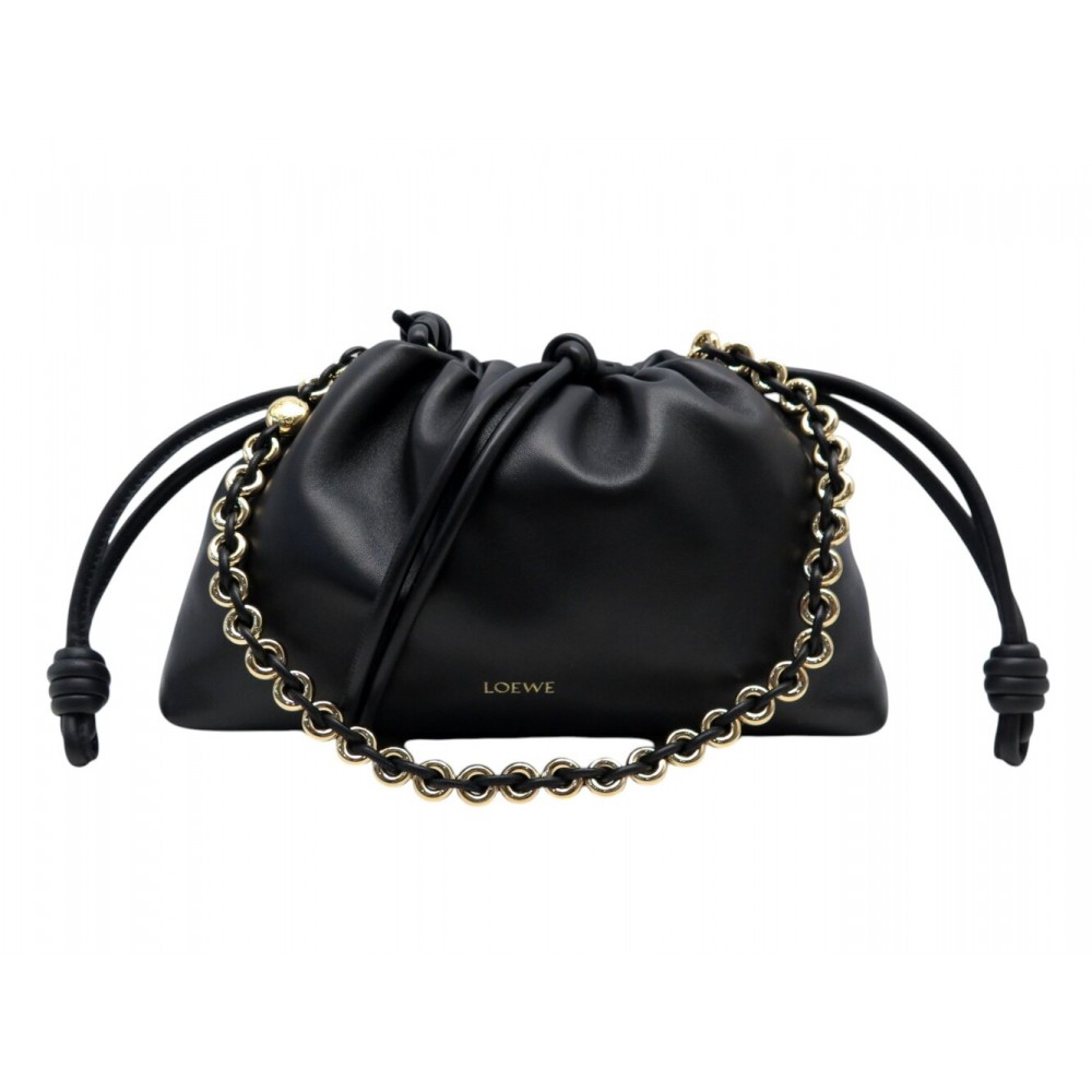 NEUF SAC A MAIN LOEWE FLAMENCO MM A411FCRX02 EN CUIR NOIR BANDOULIERE BAG 3000€