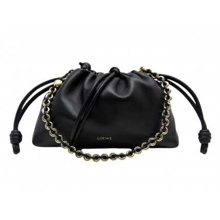 NEUF SAC A MAIN LOEWE FLAMENCO MM A411FCRX02 EN CUIR NOIR BANDOULIERE BAG 3000€