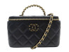 sac a main chanel long vanity avec chaine cuir noir