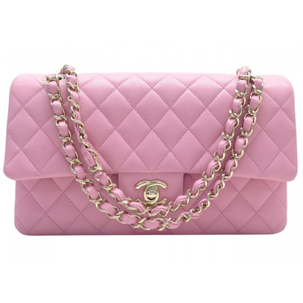 NEUF SAC A MAIN CHANEL A01112 TIMELESS CLASSIQUE MM CUIR CAVIAR ROSE BAG 10500€