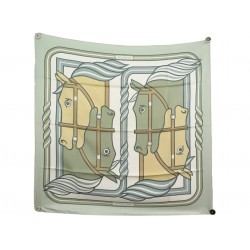FOULARD HERMES QUADRIGE CHEVAUX PIERRE PERON CARRE 90 CM EN SOIE SLIK SCARF 580€