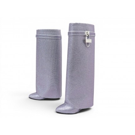 NEUF CHAUSSURES BOTTES GIVENCHY SHARK LOCK STRASS & CUIR 39 BOOTS SHOES 6000€
