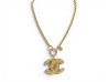  collier chanel 1990 pendendif logo cc