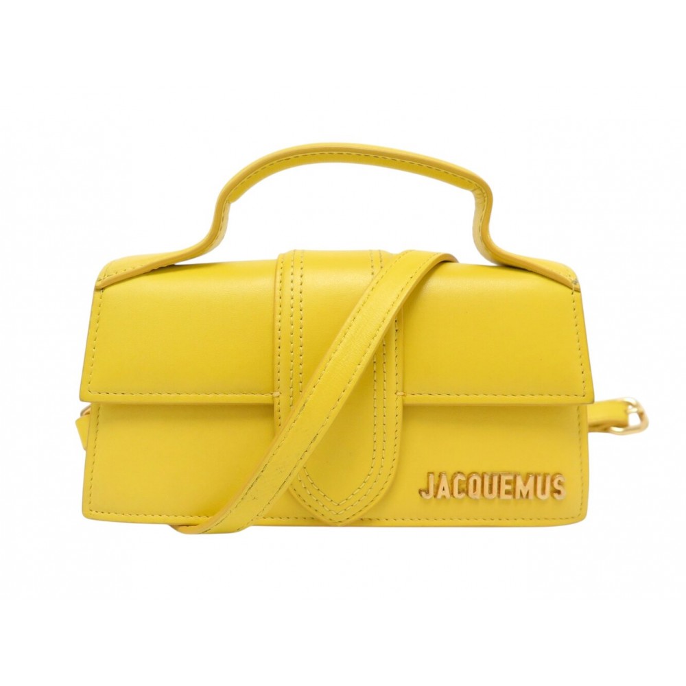 SAC A MAIN JACQUEMUS LE BAMBINO 213BA006 EN CUIR JAUNE BANDOULIERE HAND BAG 620€