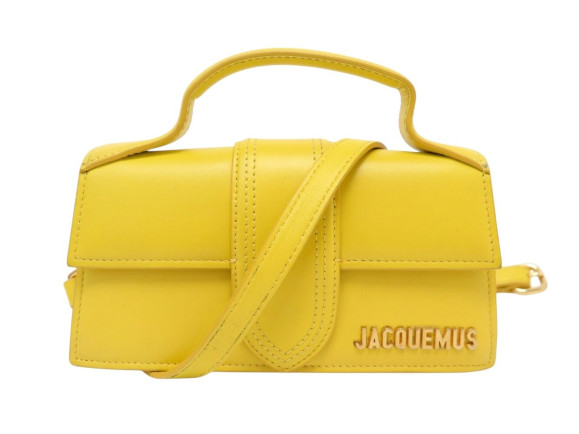 sac a main jacquemus le bambino 213ba006 en cuir jaune