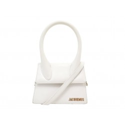 SAC A MAIN JACQUEMUS LE CHIQUITO 213BA002 CUIR BLANC BANDOULIERE HAND BAG 720€