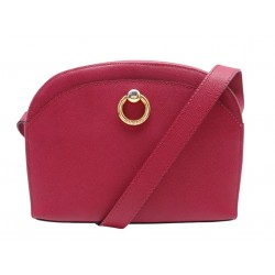 VINTAGE SAC A MAIN CELINE CUIR GRAINE ROUGE BANDOULIERE LEATHER PURSE HAND BAG