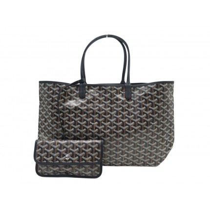NEUF SAC A MAIN GOYARD SAINT LOUIS PM EN TOILE GOYARDINE NOIRE POCHETTE TOTE BAG