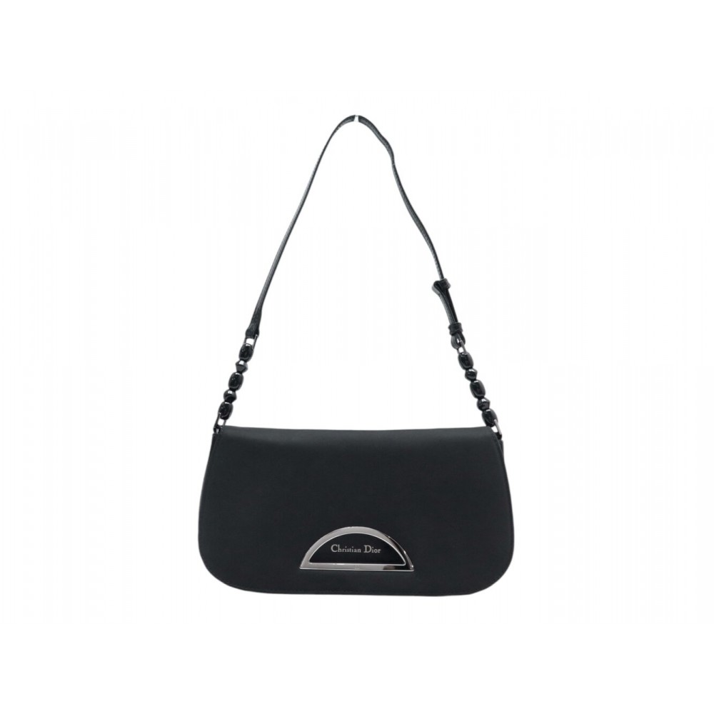 VINTAGE SAC A MAIN CHRISTIAN DIOR MALICE EN TOILE NOIRE BLACK BAG CLUTCH 1590€