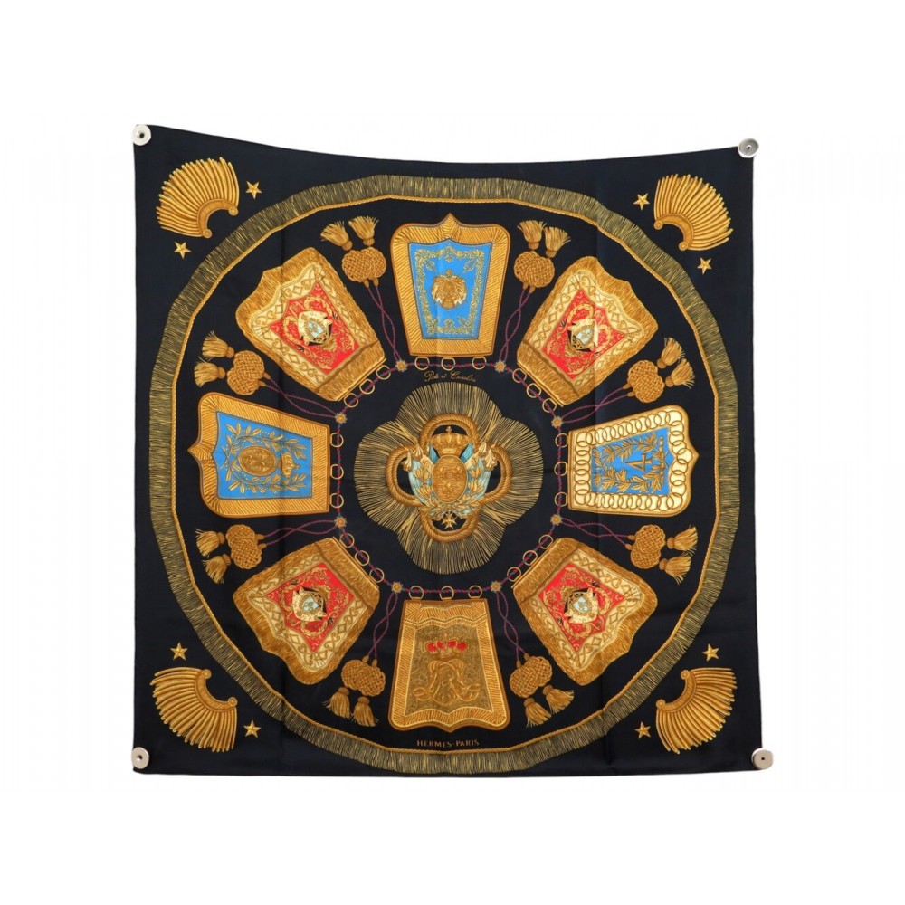 FOULARD HERMES POSTE ET CAVALERIE PAR METZ CARRE 90 CM EN SOIE SILK SCARF 580€