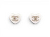 boucles d'oreilles chanel coeur logo cc strass en