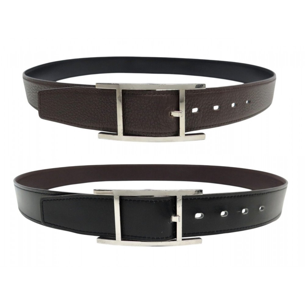 CEINTURE HERMES QUENTIN REVERSIBLE T90 CUIR BOX NOIR & TOGO CHOCOLAT BELT 980€