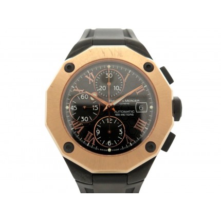 MONTRE BAUME ET MERCIER RIVIERA CHRONOGRAPHE 65585 43MM ACIER OR ROSE AUTO 7000€