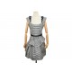 ROBE LOUIS VUITTON A VOLANTS RAYURES ET POIS M 38 EN SOIE NOIRE ET BLANCHE 1600€