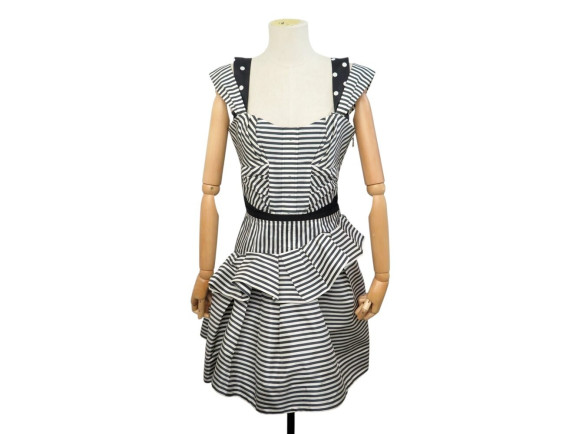robe louis vuitton a volants rayures et pois m 38 en