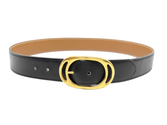 ceinture hermes t75 boucle ovale metal dore