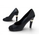 CHAUSSURES CHANEL ESCARPINS G31264 37.5 EN CUIR IRISE ET SATIN NOIR SHOES 1190€