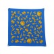 FOULARD CHANEL MOTIF LOGO CC ETOILE LUNE SAC CARRE 90 SOIE BLEUE SILK SCARF 530€