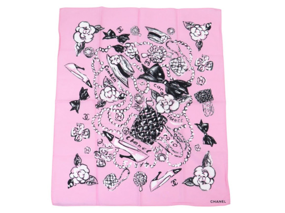 foulard chanel motif logo cc camelia sac