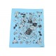 NEUF FOULARD CHANEL MOTIF LOGO CC CAMELIA SAC P01773V02365 1993 COTON BLEU SCARF