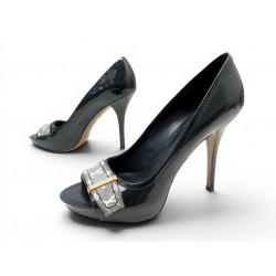 CHAUSSURES LOUIS VUITTON ESCARPINS 37 BOUCLE MONOGRAM LIN OPEN TOE SHOES 870€