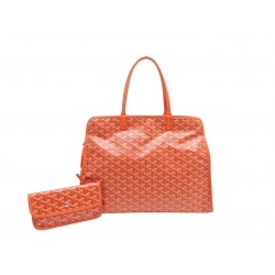 NEUF SAC A MAIN GOYARD HARDY PM LE CHAT CABAS EN TOILE ORANGE POCHETTE BAG 1800€