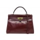 VINTAGE SAC A MAIN HERMES KELLY 32 RETOURNE CUIR BOX BORDEAUX 1959 HANDBAG PURSE