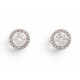 NEUF BOUCLES D'OREILLES PUCES SOLITAIRES DIAMANTS 1.7CT OR BLANC 18K EARRINGS