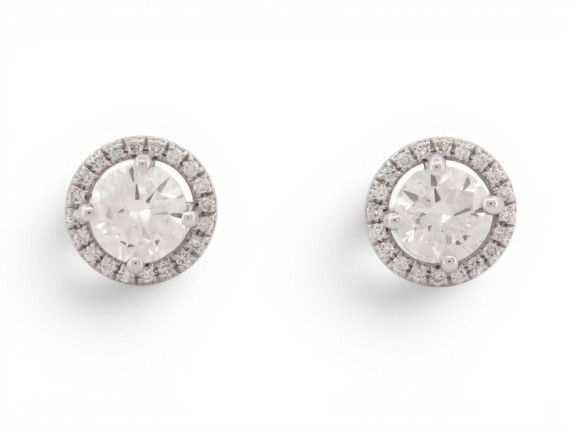 boucles d'oreilles puces solitaires diamants