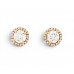 NEUF BOUCLES D'OREILLES PUCES SOLITAIRES DIAMANTS 1.7CT EN OR 18K 3.1GR EARRINGS