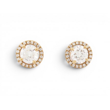 NEUF BOUCLES D'OREILLES PUCES SOLITAIRES DIAMANTS 1.7CT EN OR 18K 3.1GR EARRINGS